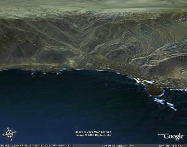 Tocopilla Google Earth Angle