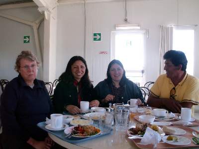 Liz, visitor,Marisal and driver canteen Potrerillos